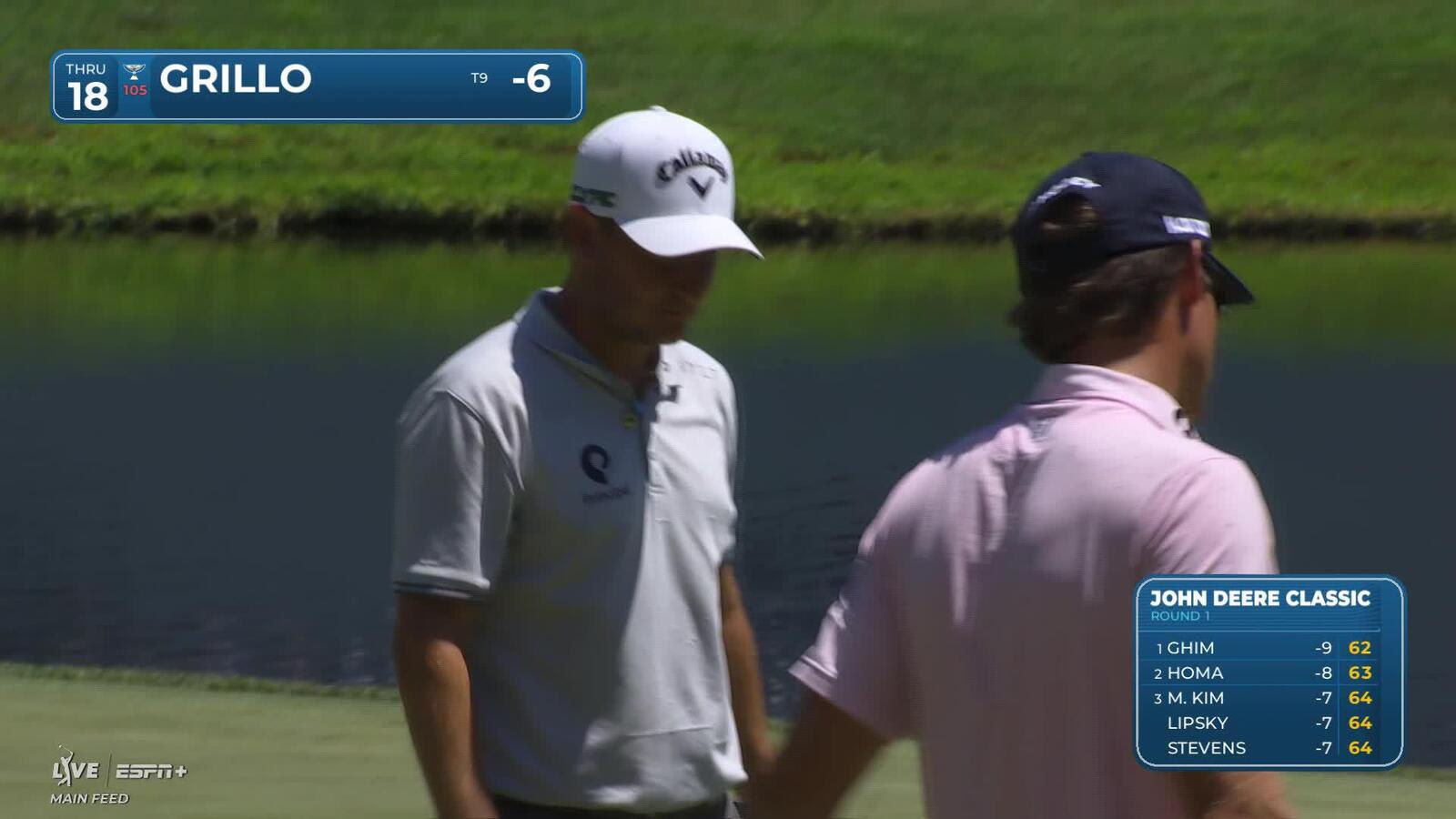 Emiliano Grillo makes birdie on No. 18 at John Deere