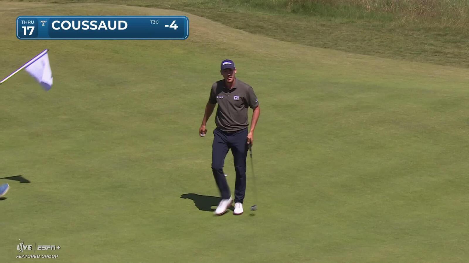 Ugo Coussaud makes birdie on No. 17 at Genesis Scottish Open