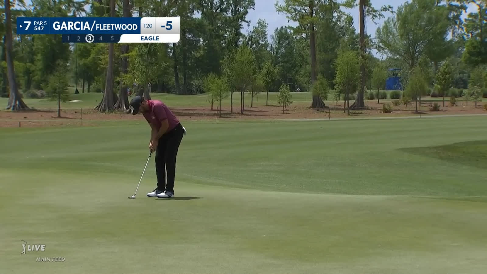Sergio Garcia makes birdie on No. 7 at Zurich Classic