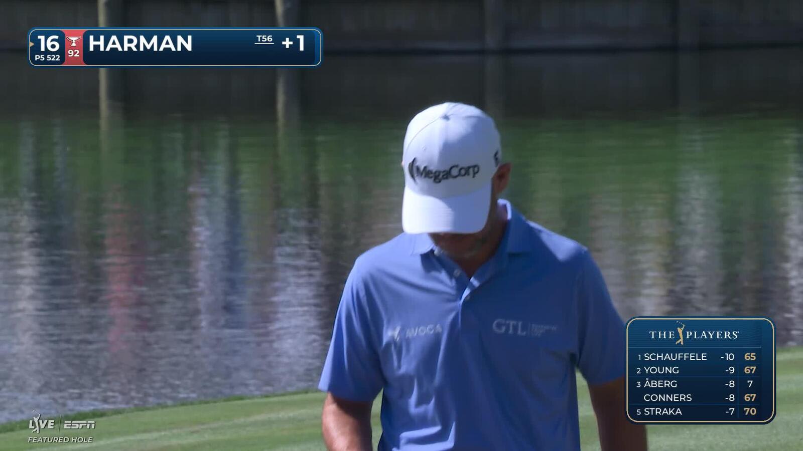 Brian Harman makes 3-foot putt for birdie on No. 16 at THE PLAYERS