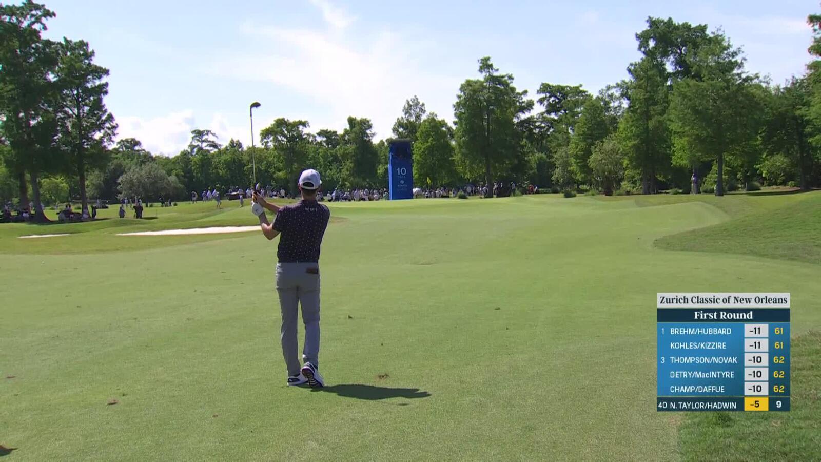 Adam Hadwin attacks flagstick to yield birdie at Zurich Classic