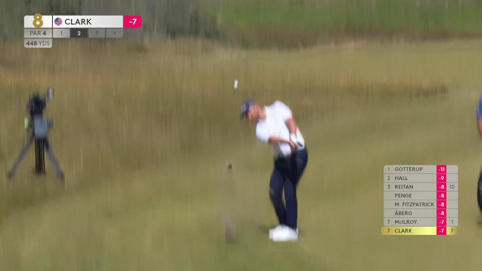 Wyndham Clark makes birdie on No. 8 at Genesis Scottish Open