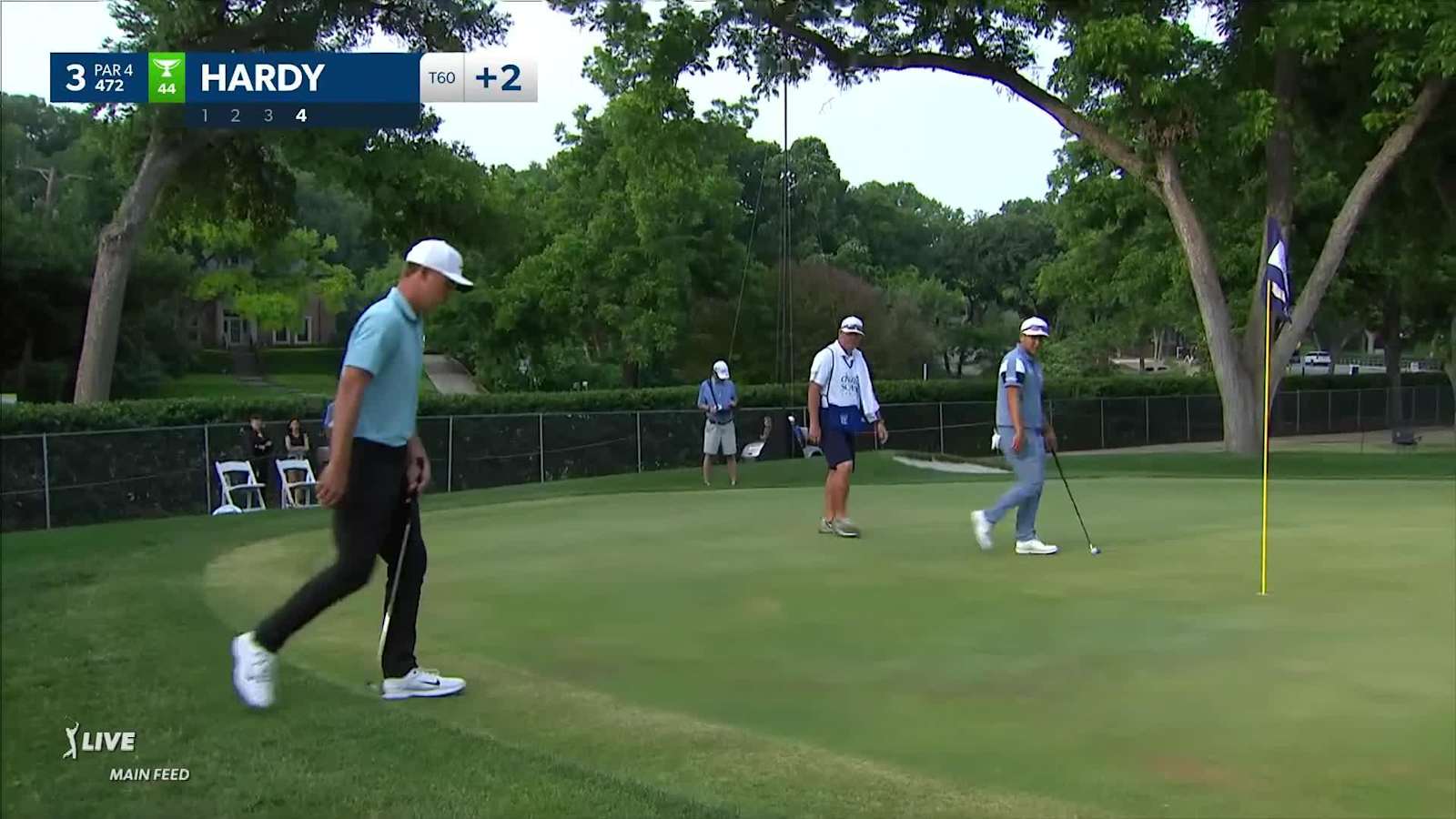 Nick Hardy makes 18-foot putt from the fringe for par save at Charles Schwab