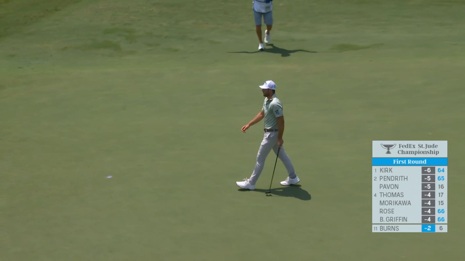 Sam Burns early walks a nice putt for birdie at FedEx St. Jude