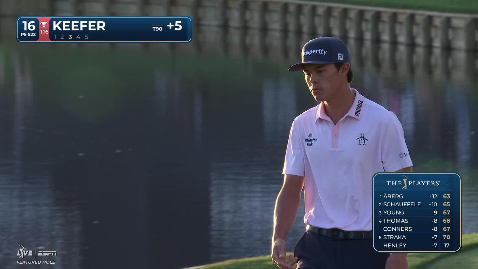 John Keefer taps in from 1 foot for birdie on No. 16 at THE PLAYERS