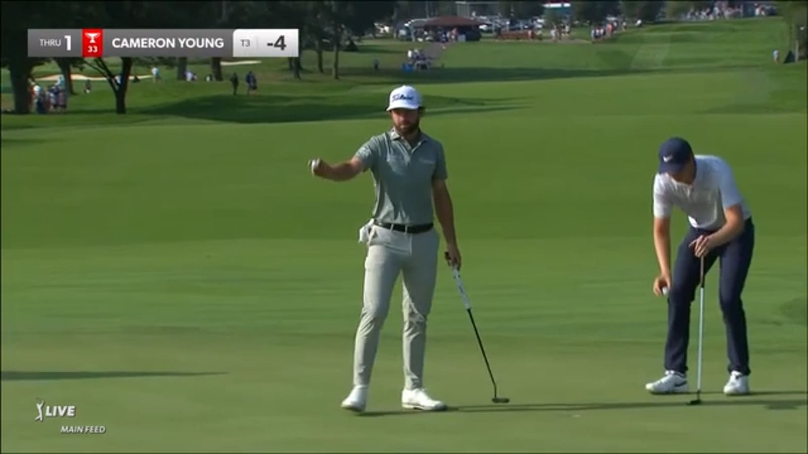 Cameron Young gets up-and-down from bunker for birdie at BMW Championship