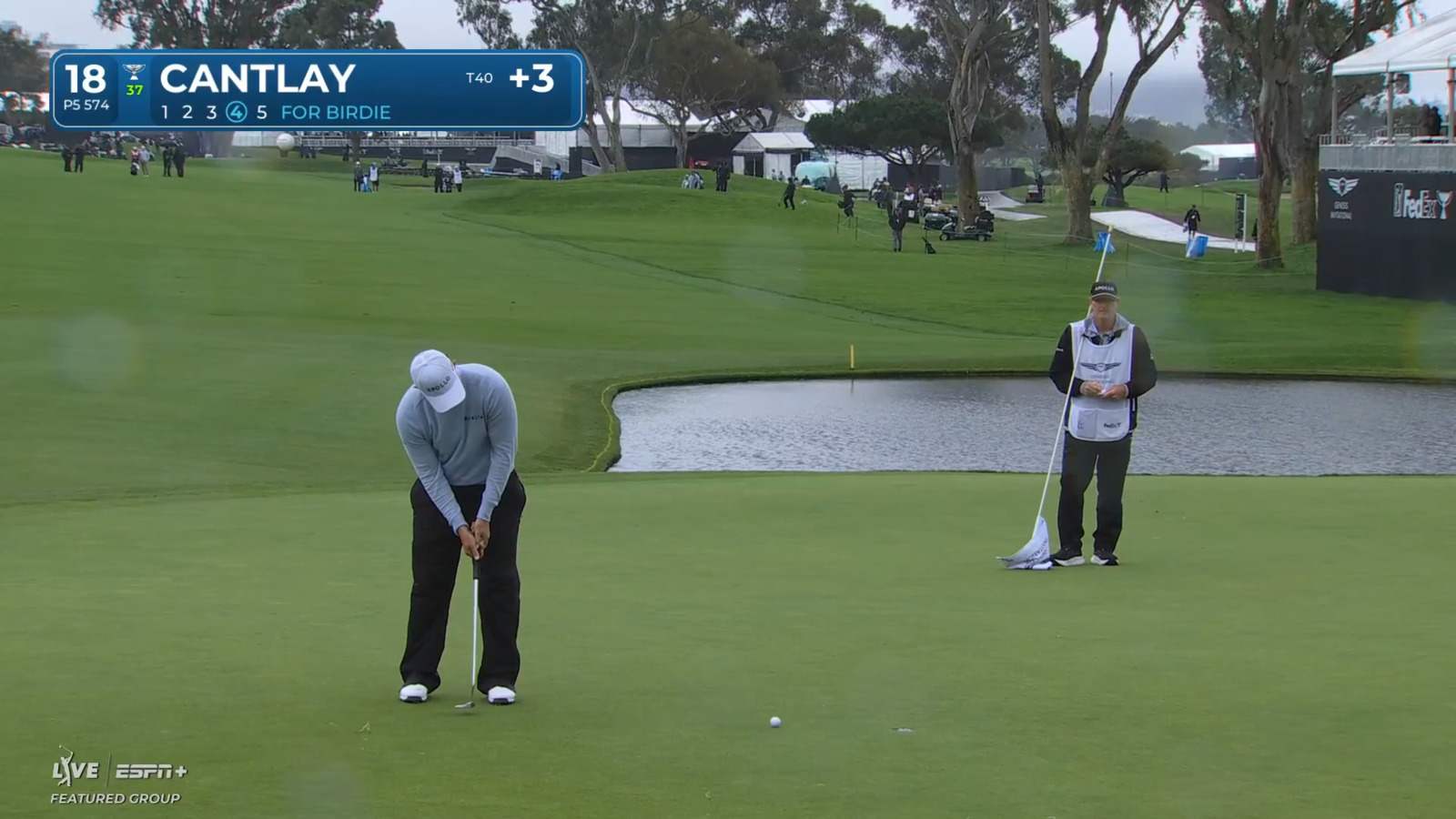 Patrick Cantlay sends in birdie putt at Genesis