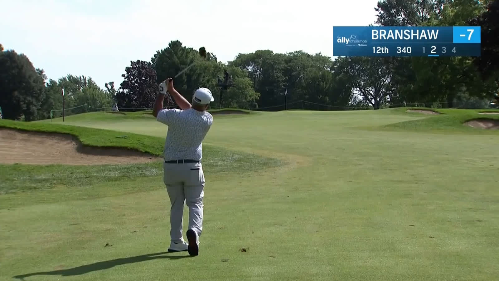 David Branshaw throws dart to set up birdie at Ally Challenge