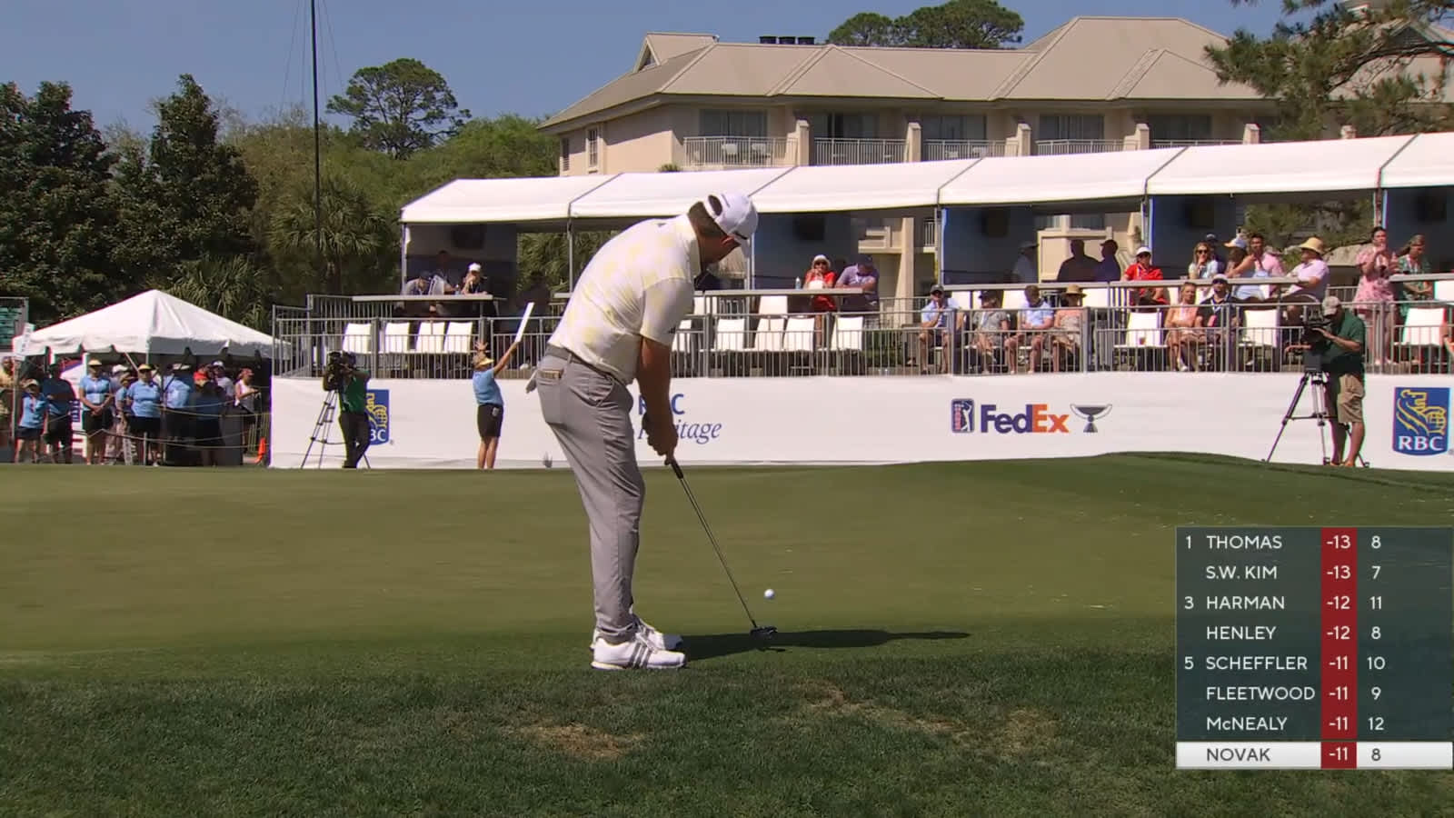 Andrew Novak sends in 16-footer for birdie at RBC Heritage