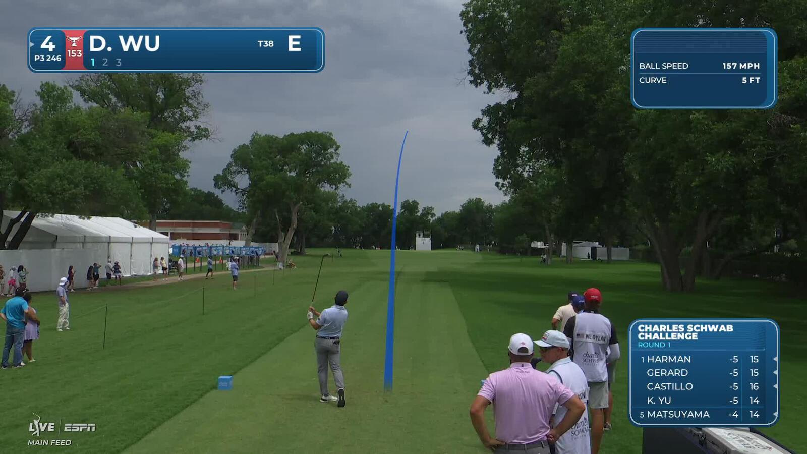 Dylan Wu hits tee shot to 6 feet, sets up birdie on No. 4 at Charles Schwab