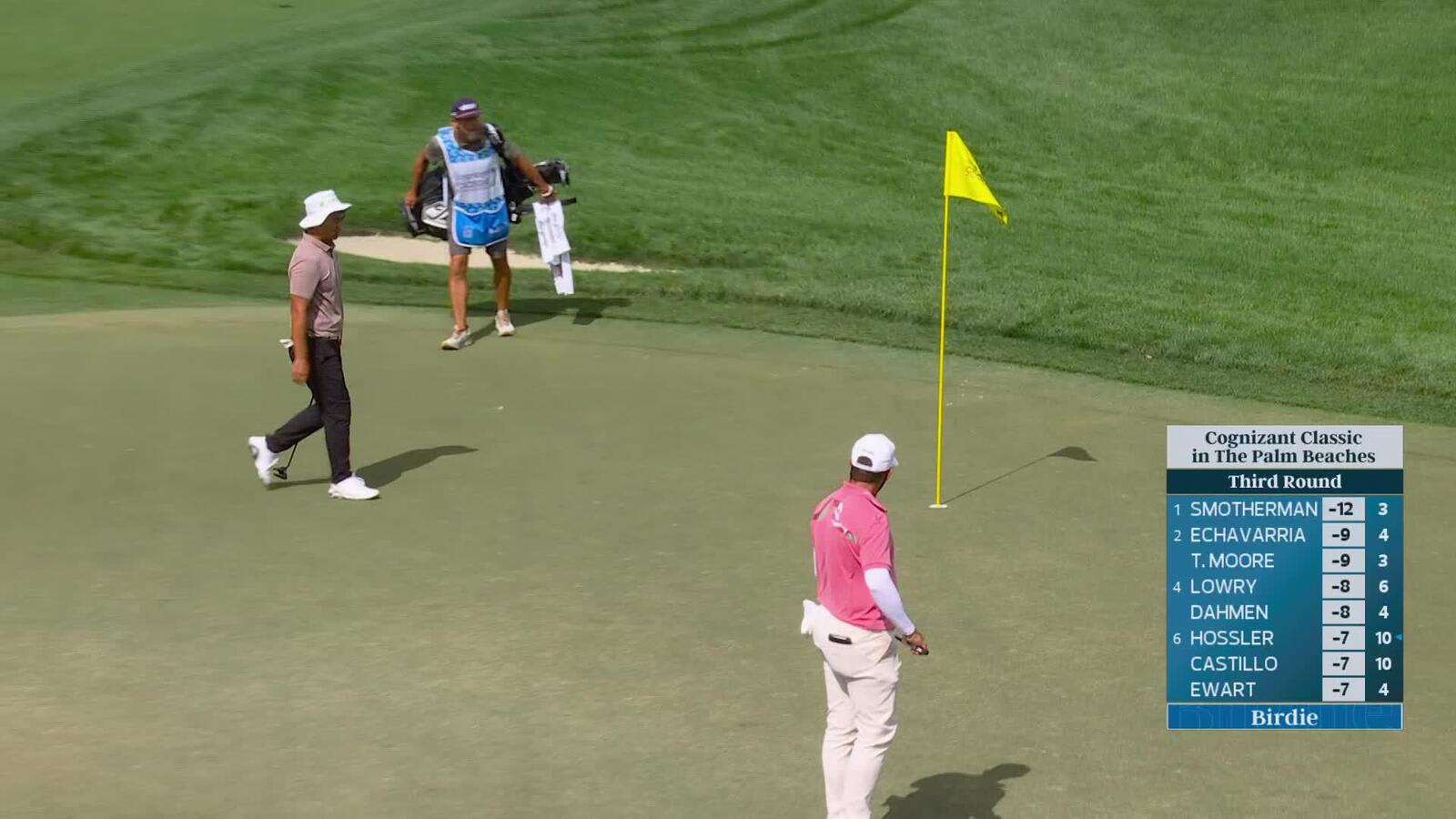 Zecheng Dou sinks 36-foot birdie putt on No. 13 at Cognizant Classic