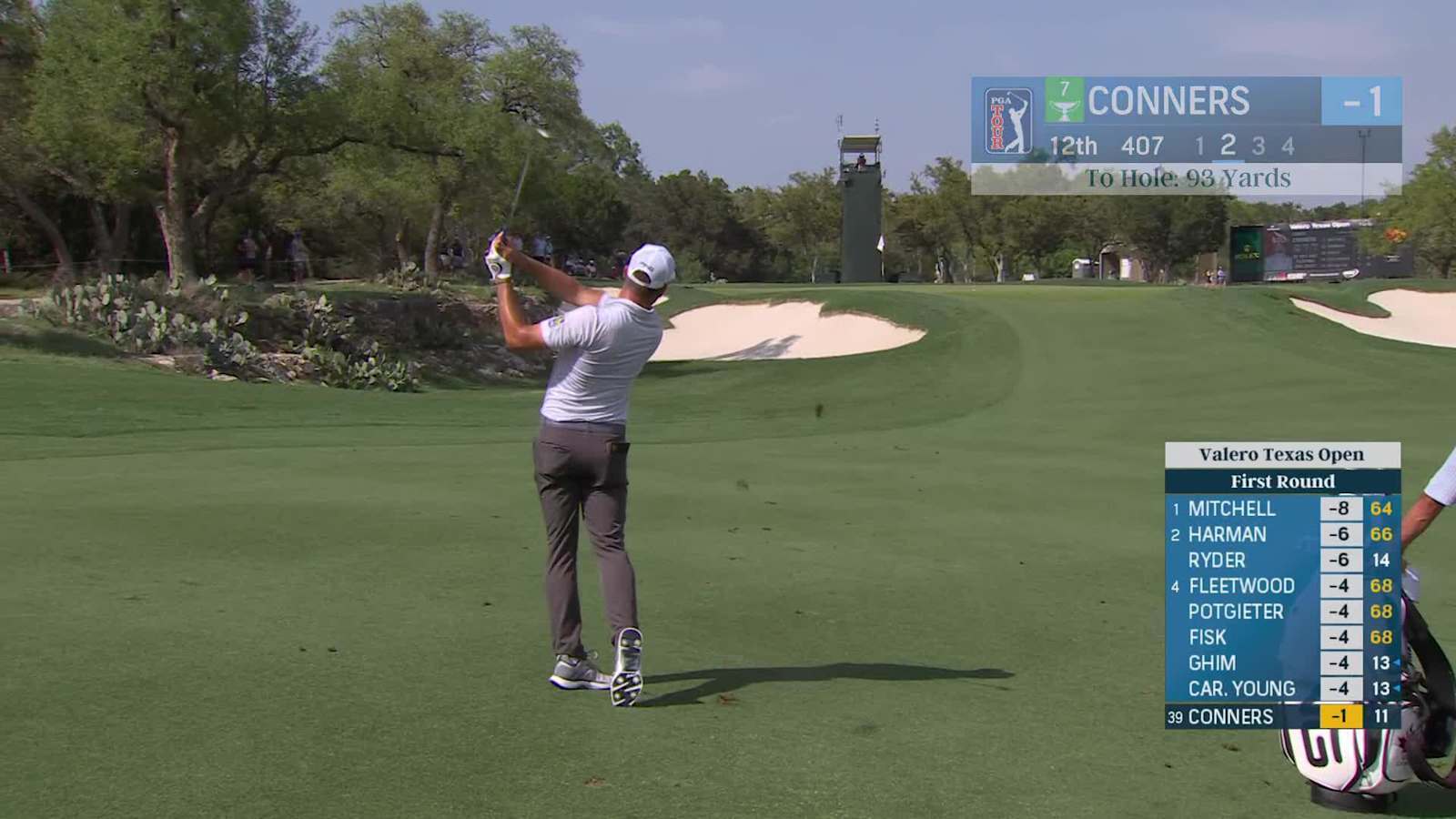 Corey Conners dials in wedge to set up birdie on No. 12 at Valero