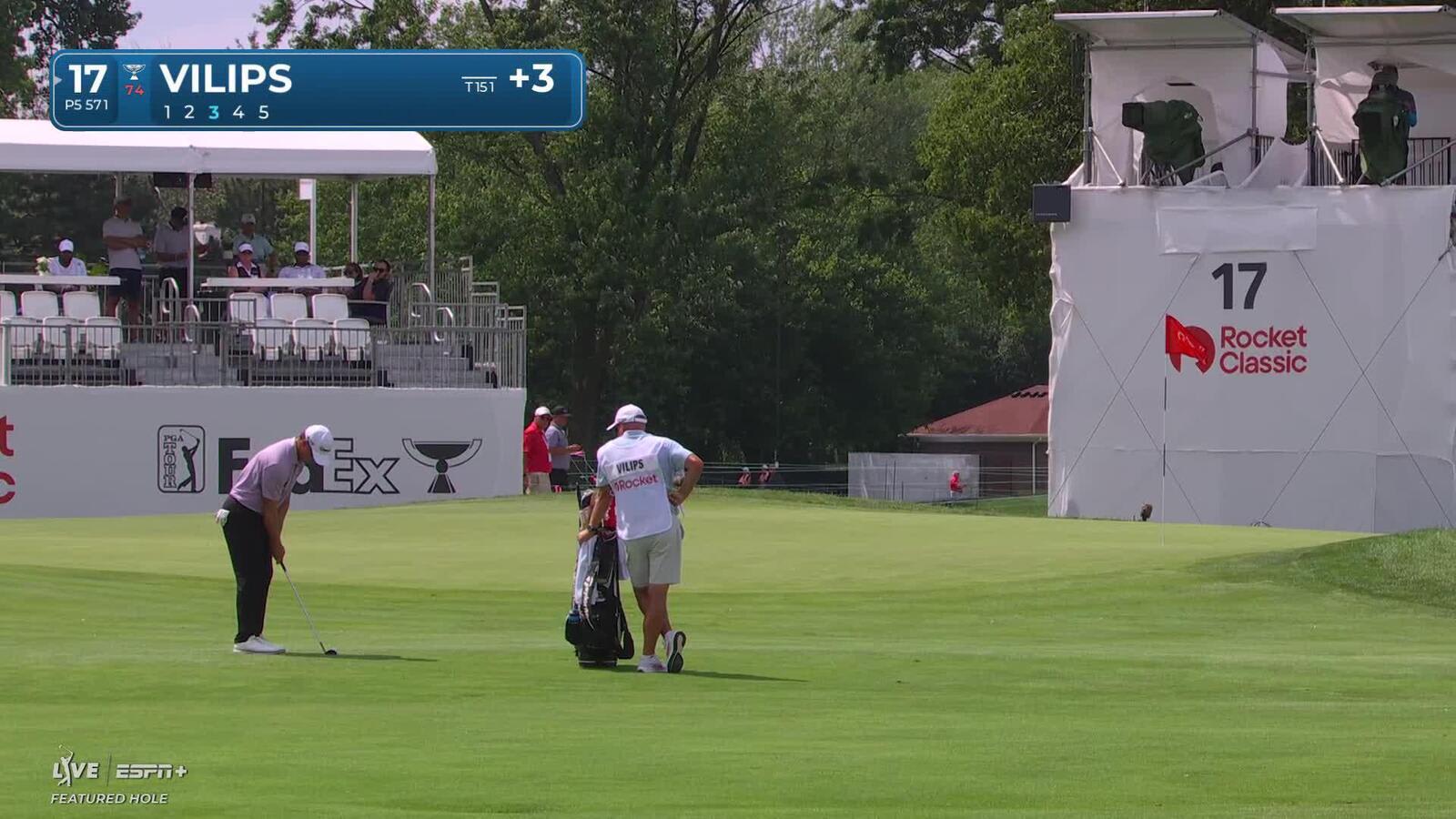 Karl Vilips makes birdie on No. 17 at Rocket Classic