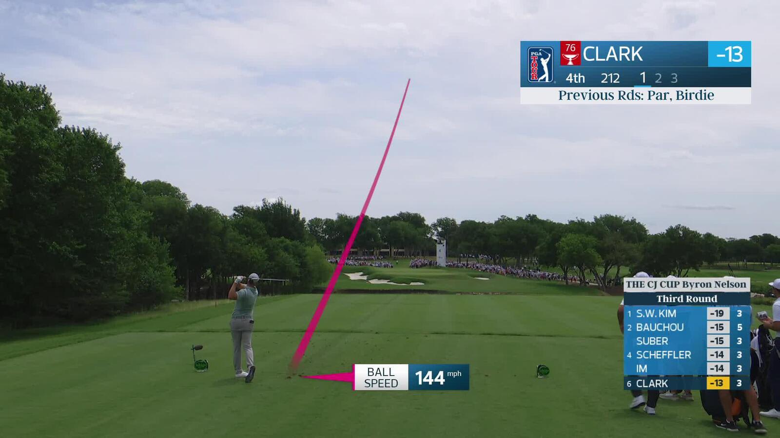 Wyndham Clark hits tee shot to 10 feet, sets up birdie on No. 4 at THE CJ CUP