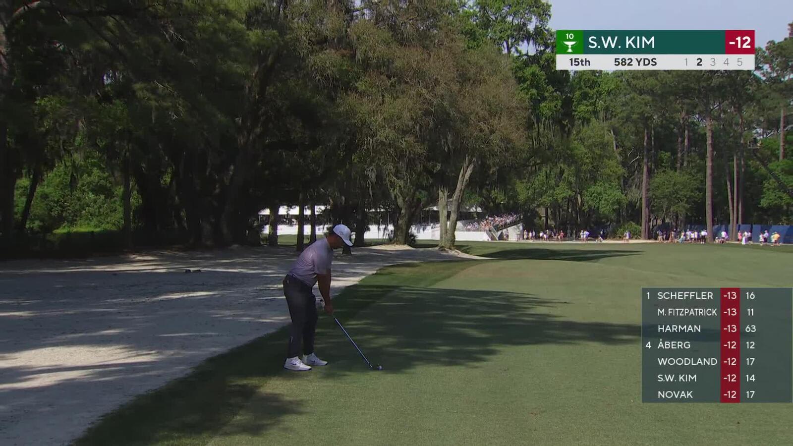 Si Woo Kim's 118-yard approach sets up birdie on No. 15 at RBC Heritage