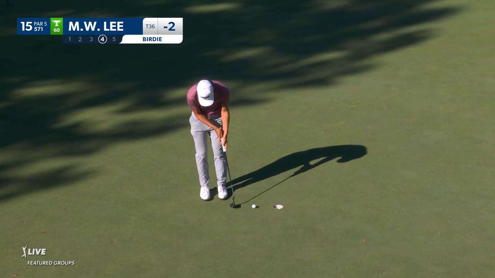 Min Woo Lee make birdie putt at Procore