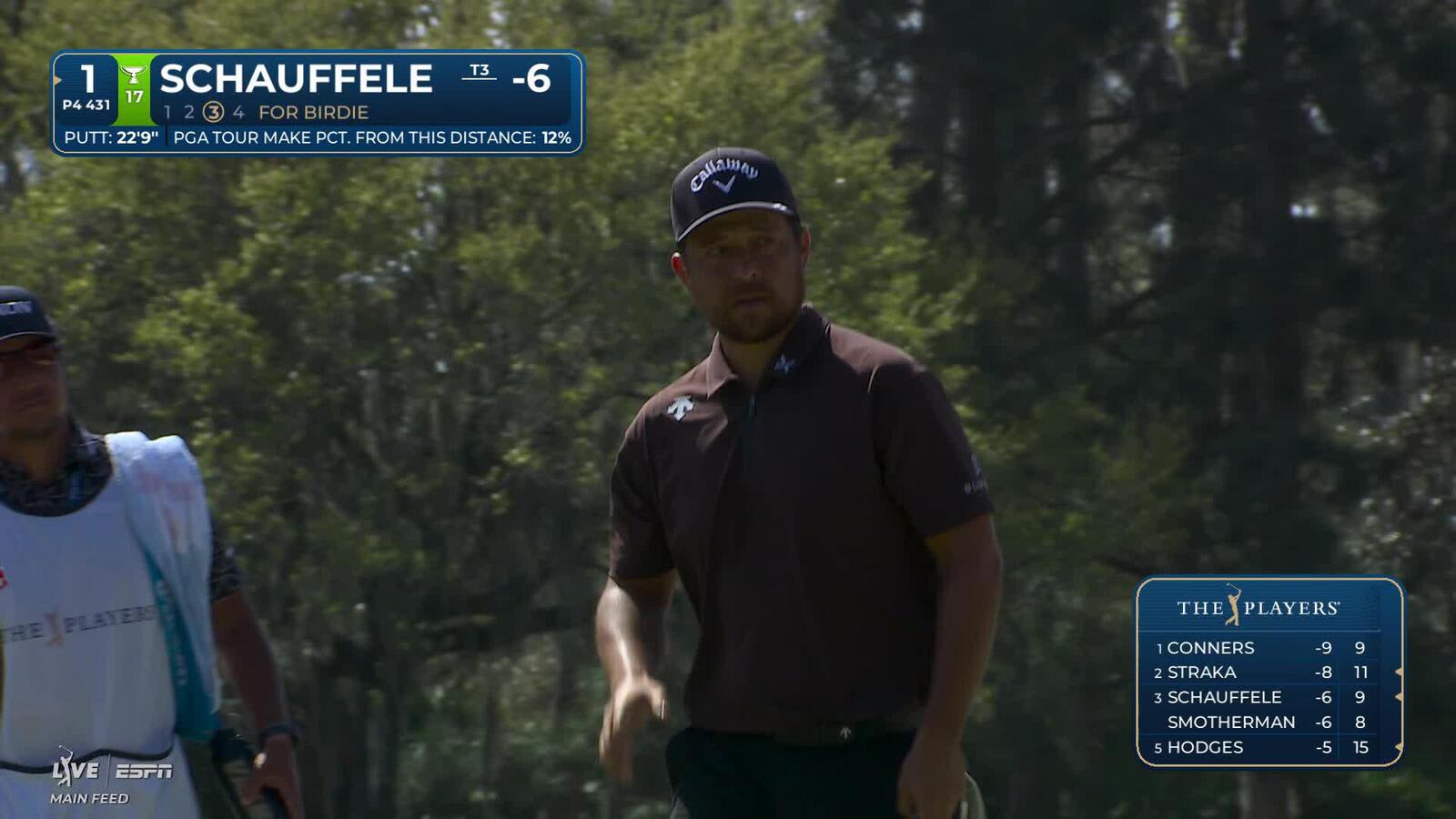 Xander Schauffele sinks 22-foot birdie putt on No. 1 at THE PLAYERS