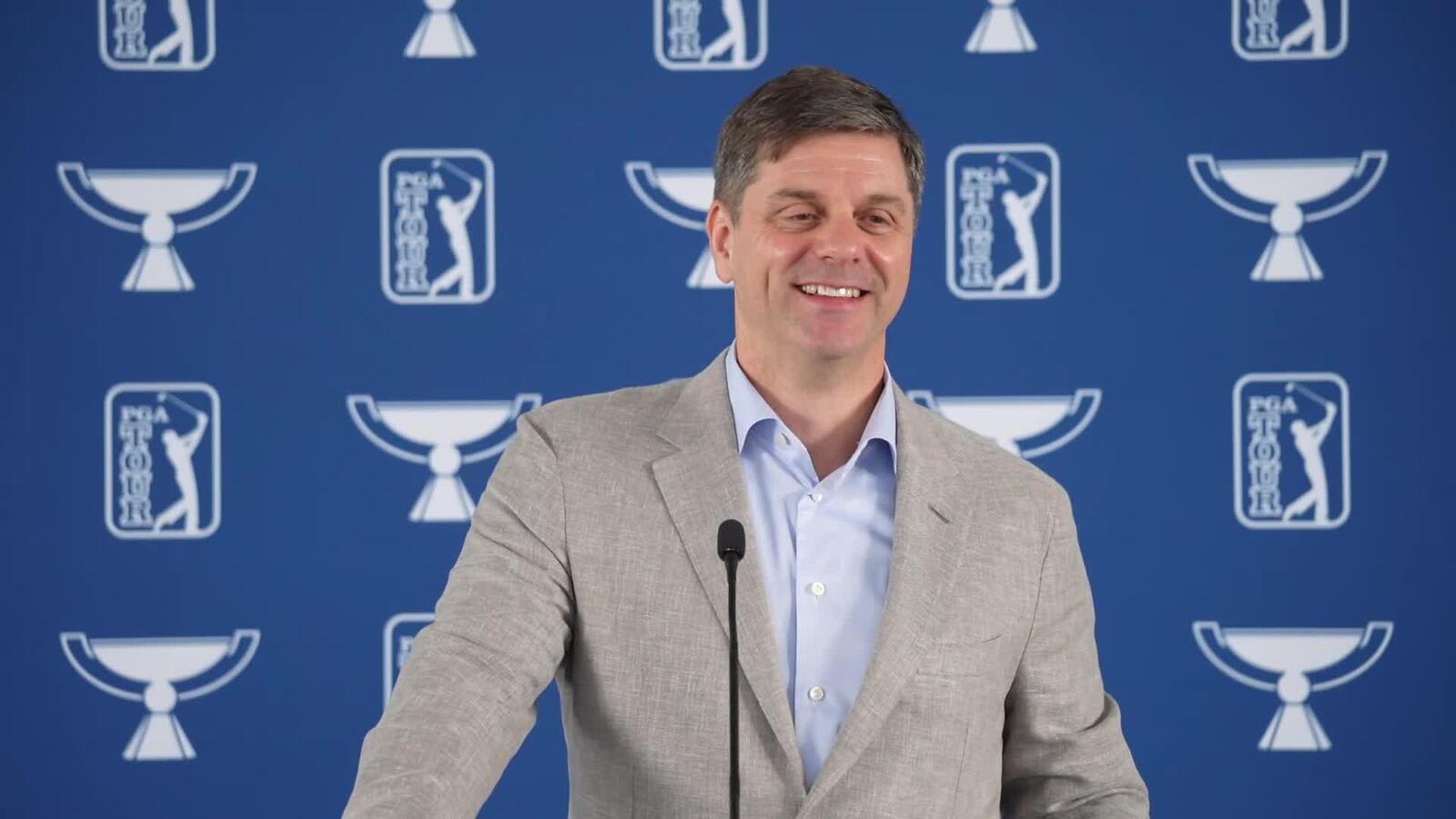 PGA TOUR CEO Brian Rolapp addresses media ahead of TOUR Championship