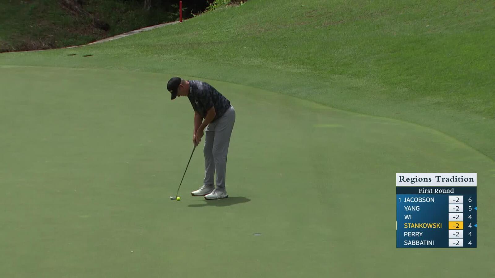 Paul Stankowski makes birdie on No. 14 at Regions Tradition