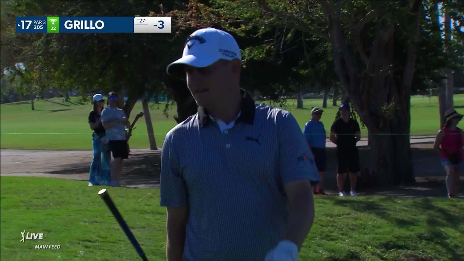 Emiliano Grillo nearly aces No. 17 at Mexico Open