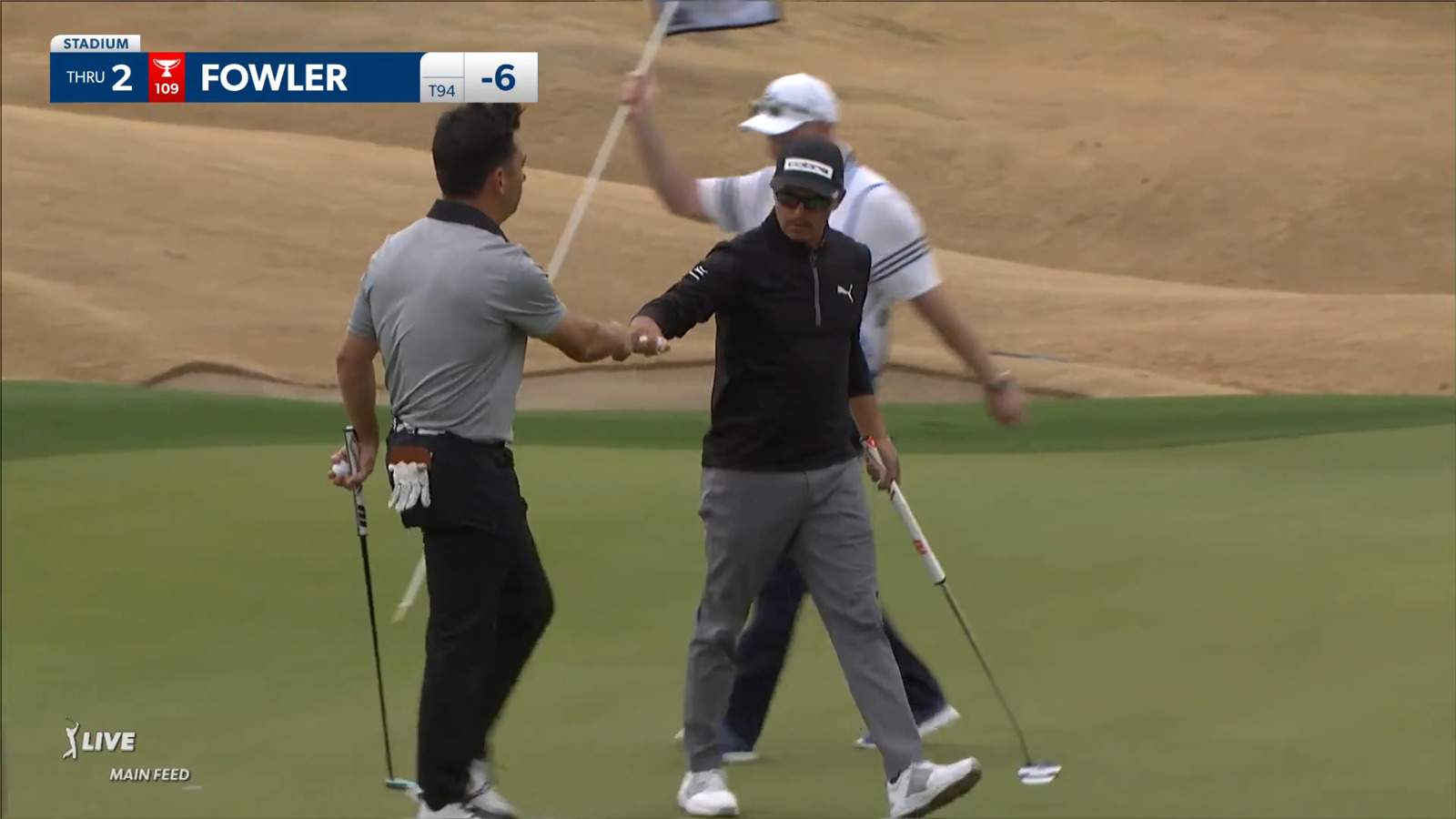 Rickie Fowler gets up-and-down to save par at The American Express
