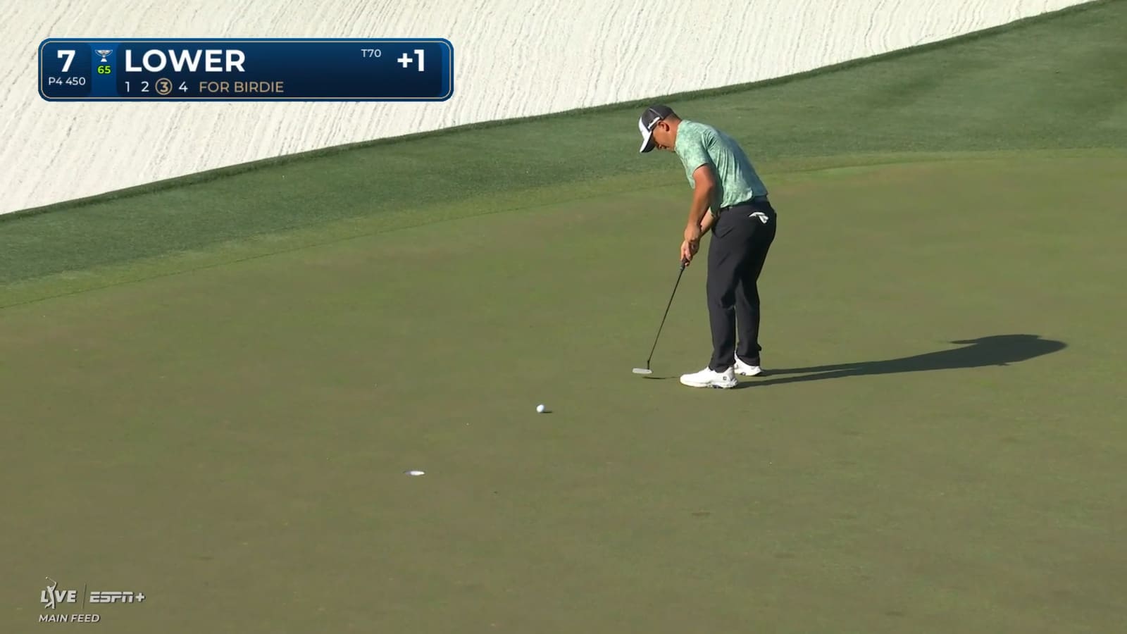 Justin Lower jars 9 foot birdie putt at THE PLAYERS