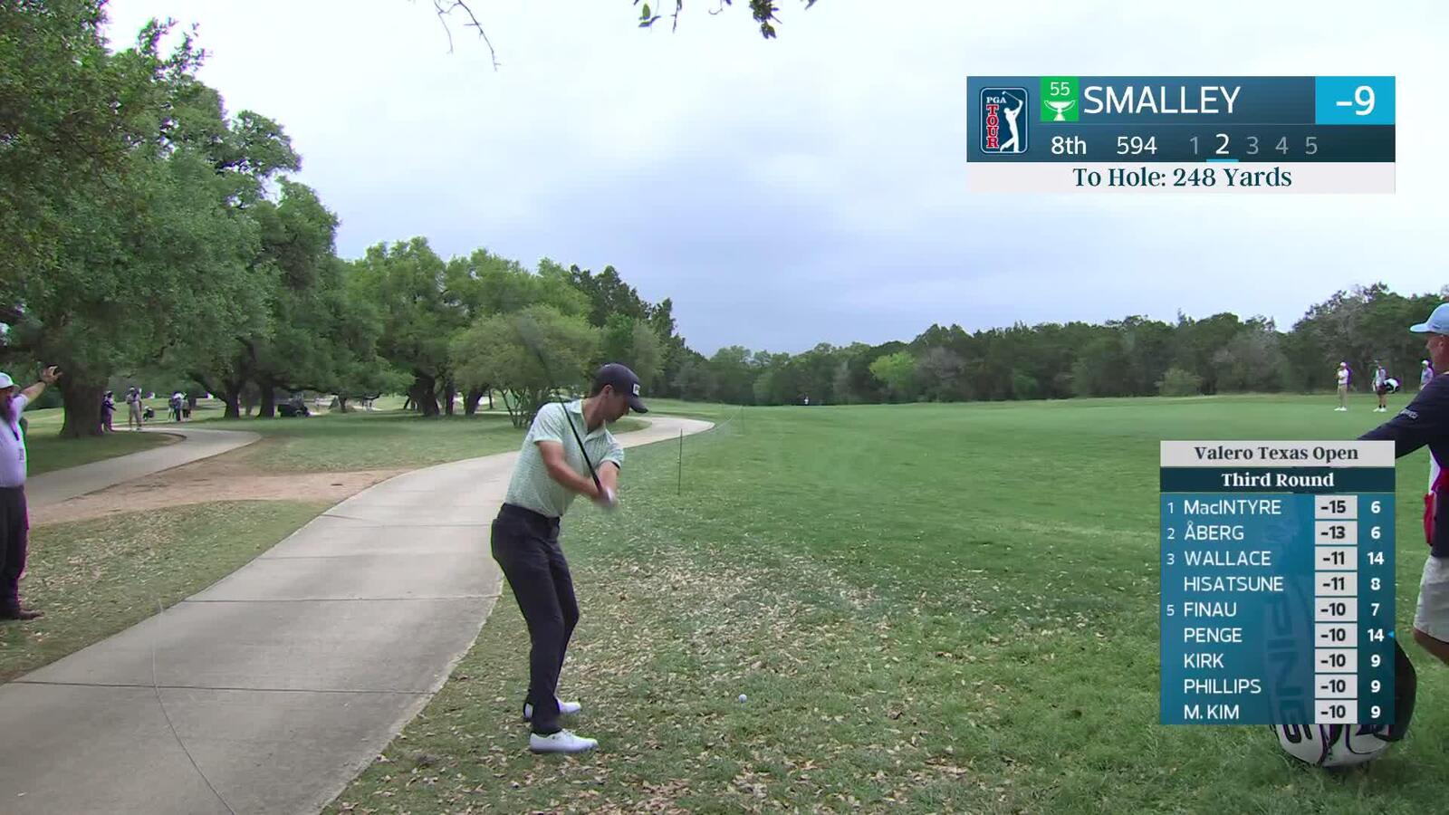 Alex Smalley gets up-and-down from 249 yards for eagle on No. 8 at Valero