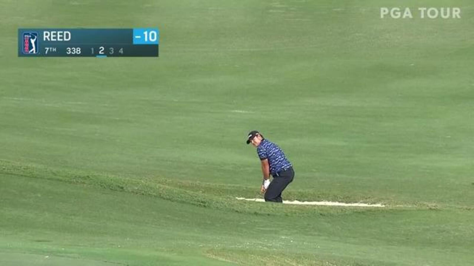 Patrick Reed's long bunker shot yields birdie at Hero
