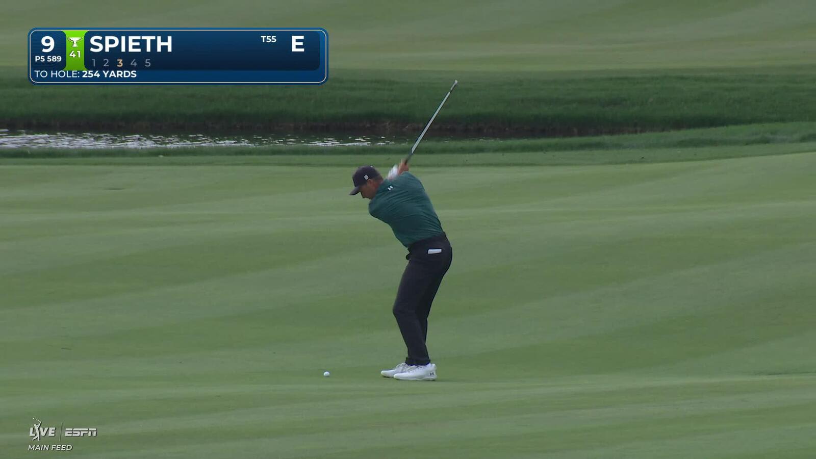 Jordan Spieth hits 136-yard approach to 12 feet, sets up birdie on No. 9 at THE PLAYERS
