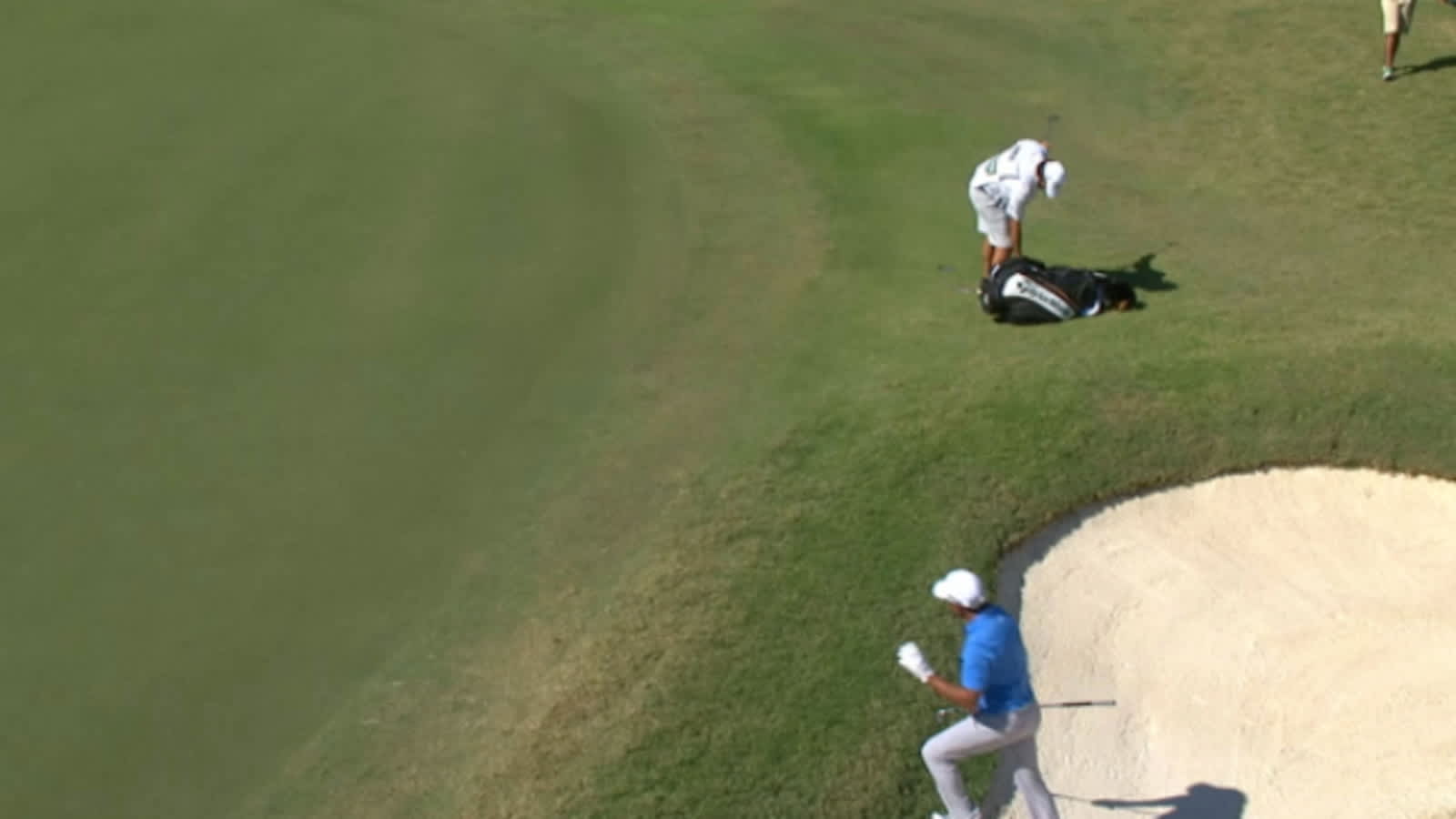 Andres Romero holes out from the bunker at Sanderson Farms
