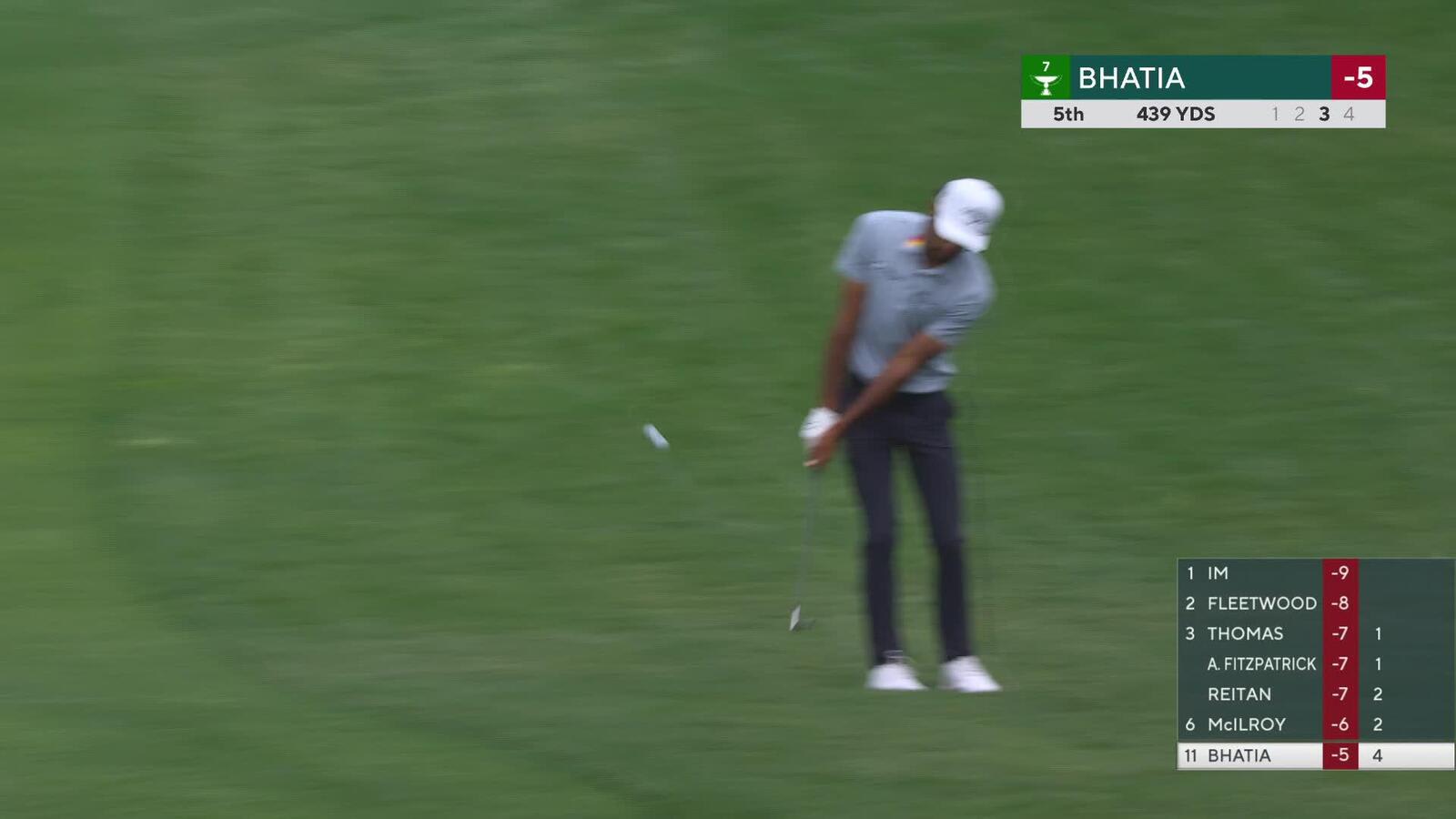 Akshay Bhatia makes birdie on No. 5 at Truist Championship