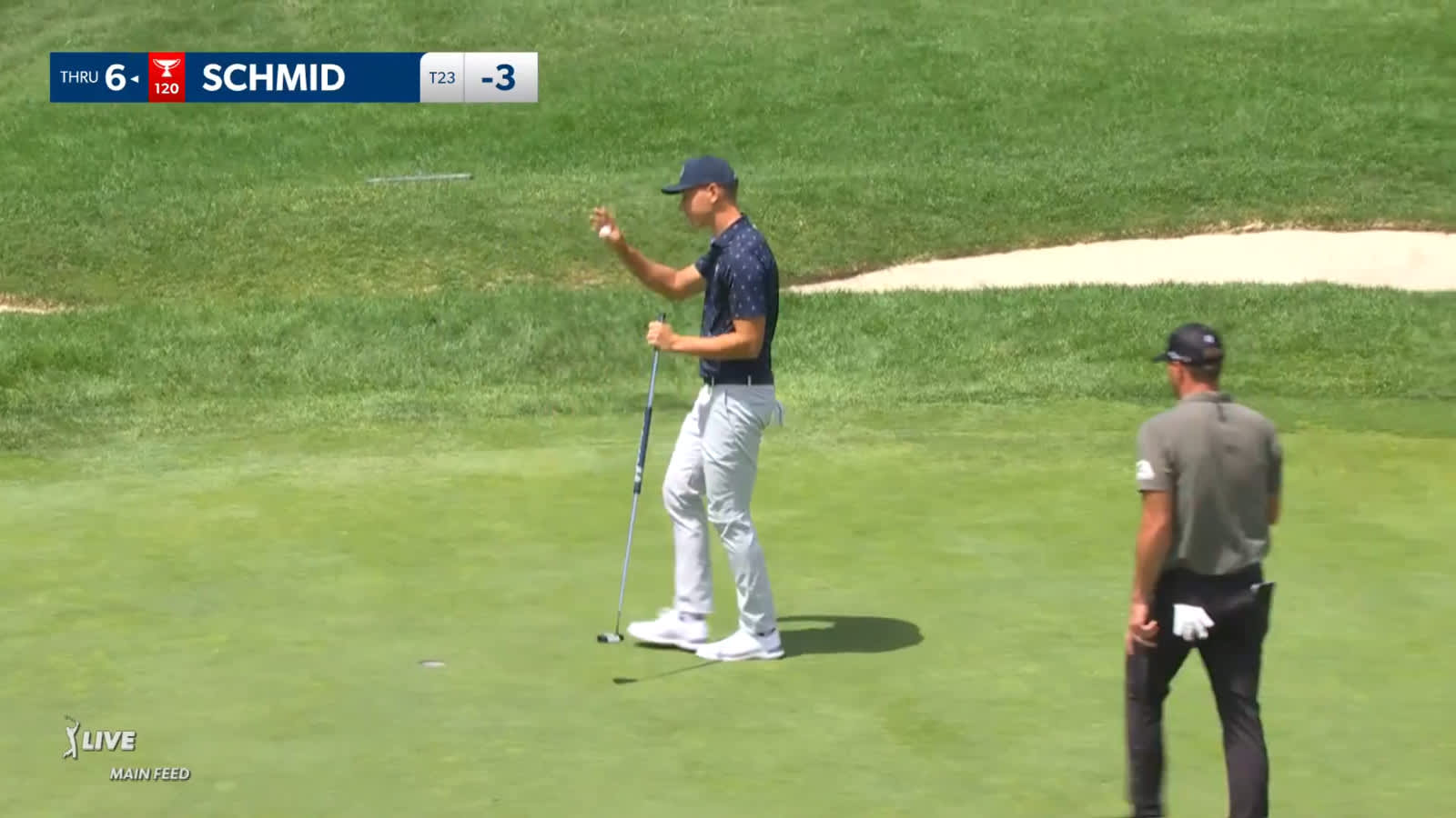 Matti Schmid makes short putt for birdie at Rocket Mortgage