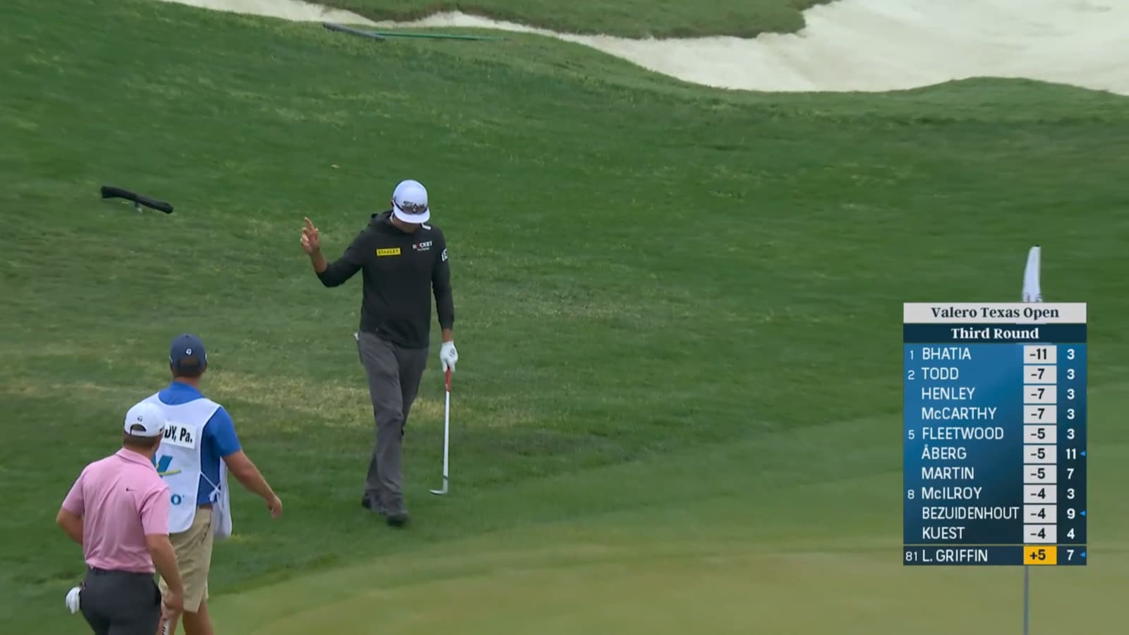 Lanto Griffin holes out for eagle from greenside rough at Valero