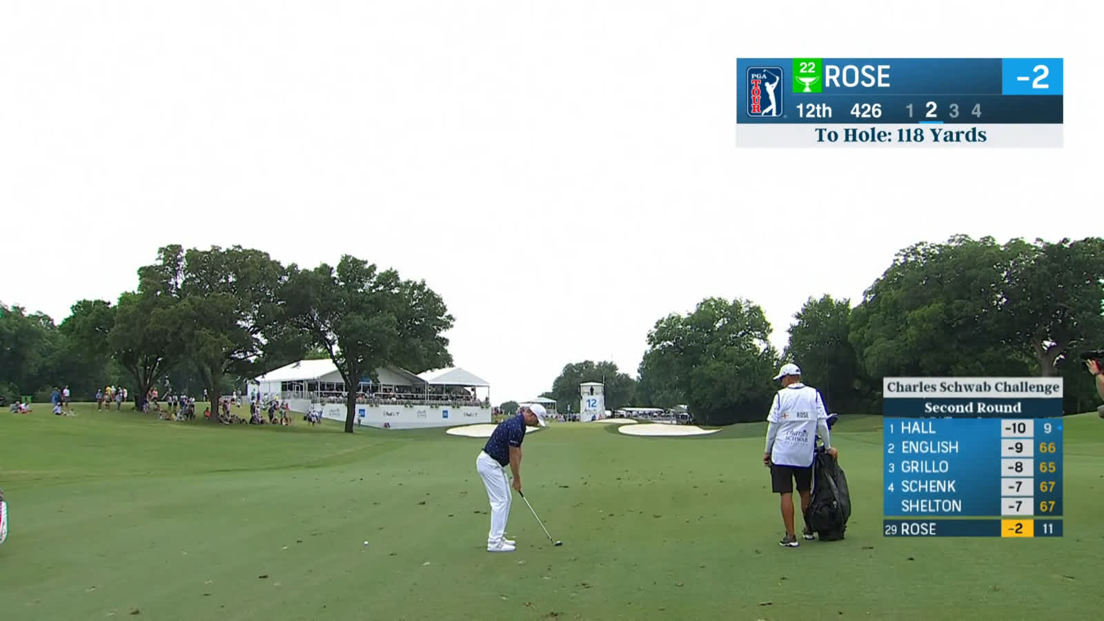 Justin Rose dials in approach to set up birdie at Charles Schwab