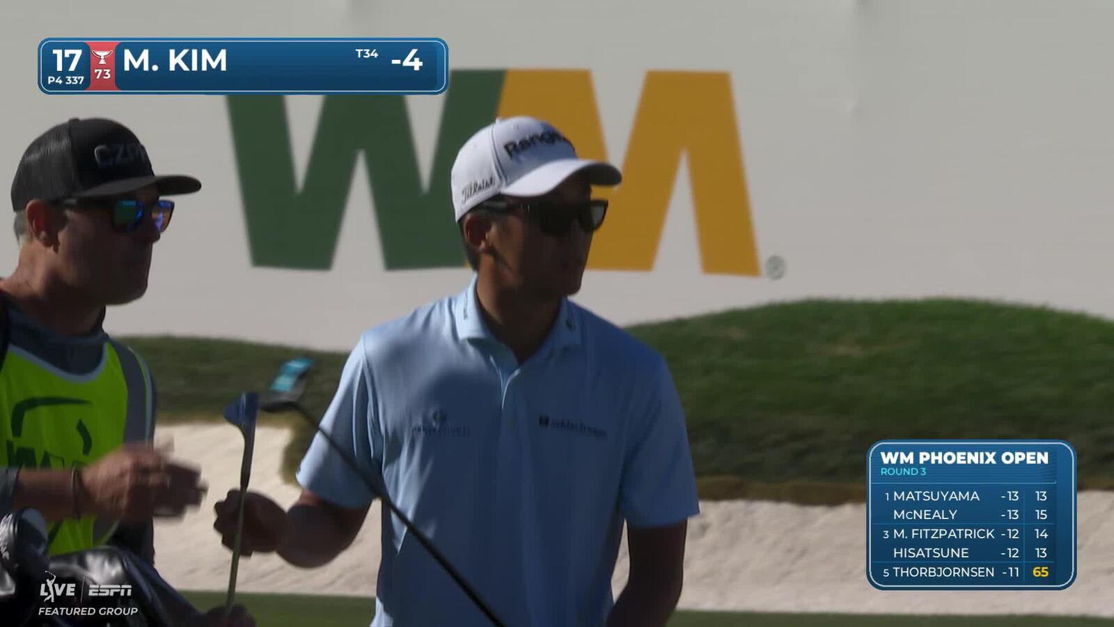 Michael Kim drains 6-foot birdie putt on No. 17 at WM Phoenix Open