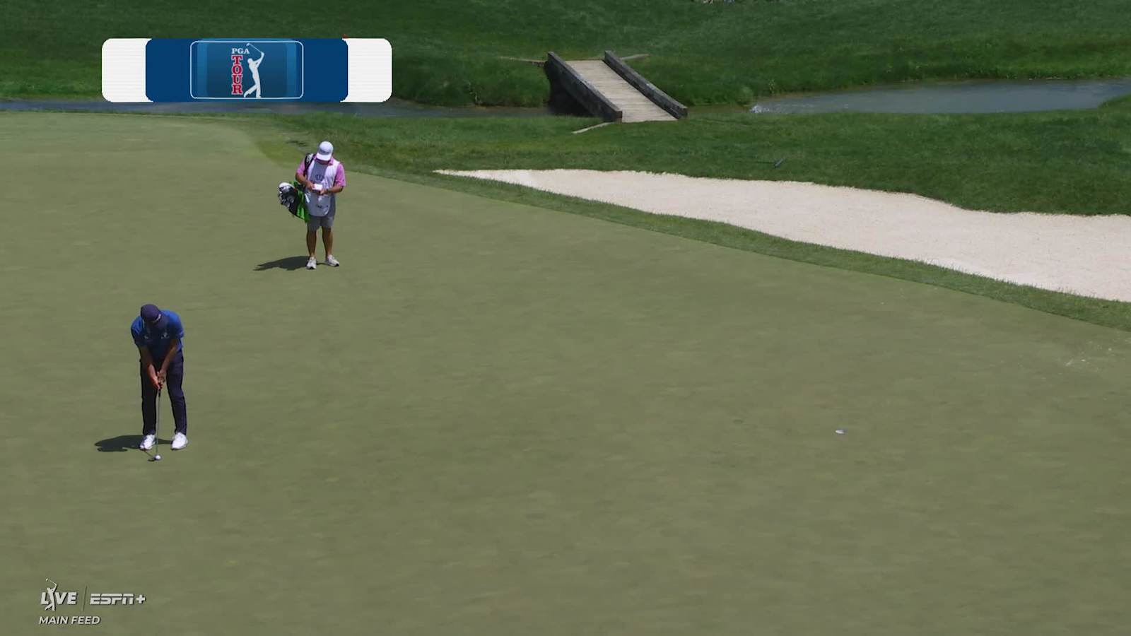 Denny McCarthy sinks a 20-foot birdie putt on No. 16 at Truist Championship