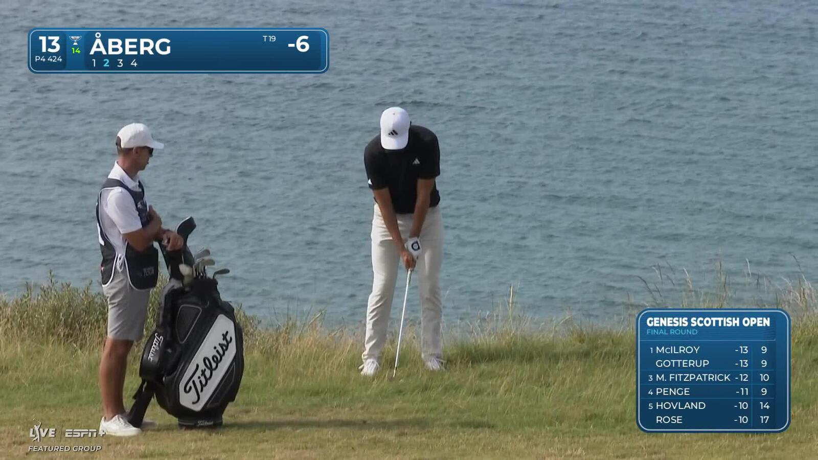 Ludvig Åberg makes birdie on No. 13 at Genesis Scottish Open