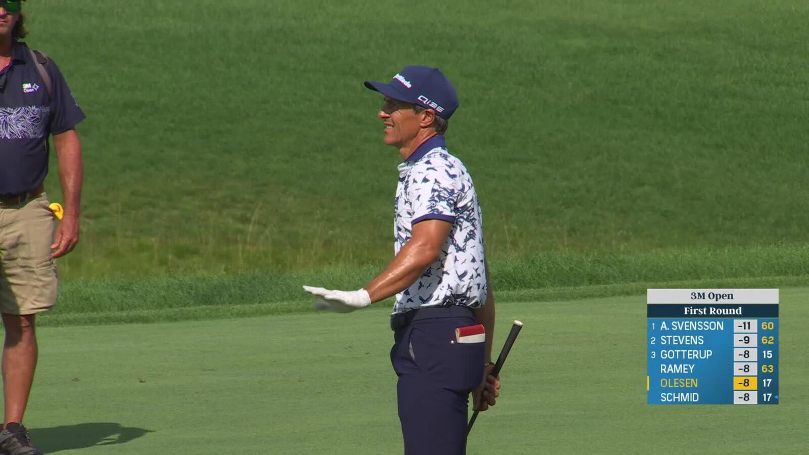Thorbjørn Olesen finishes with birdie on par-5 18th at 3M Open