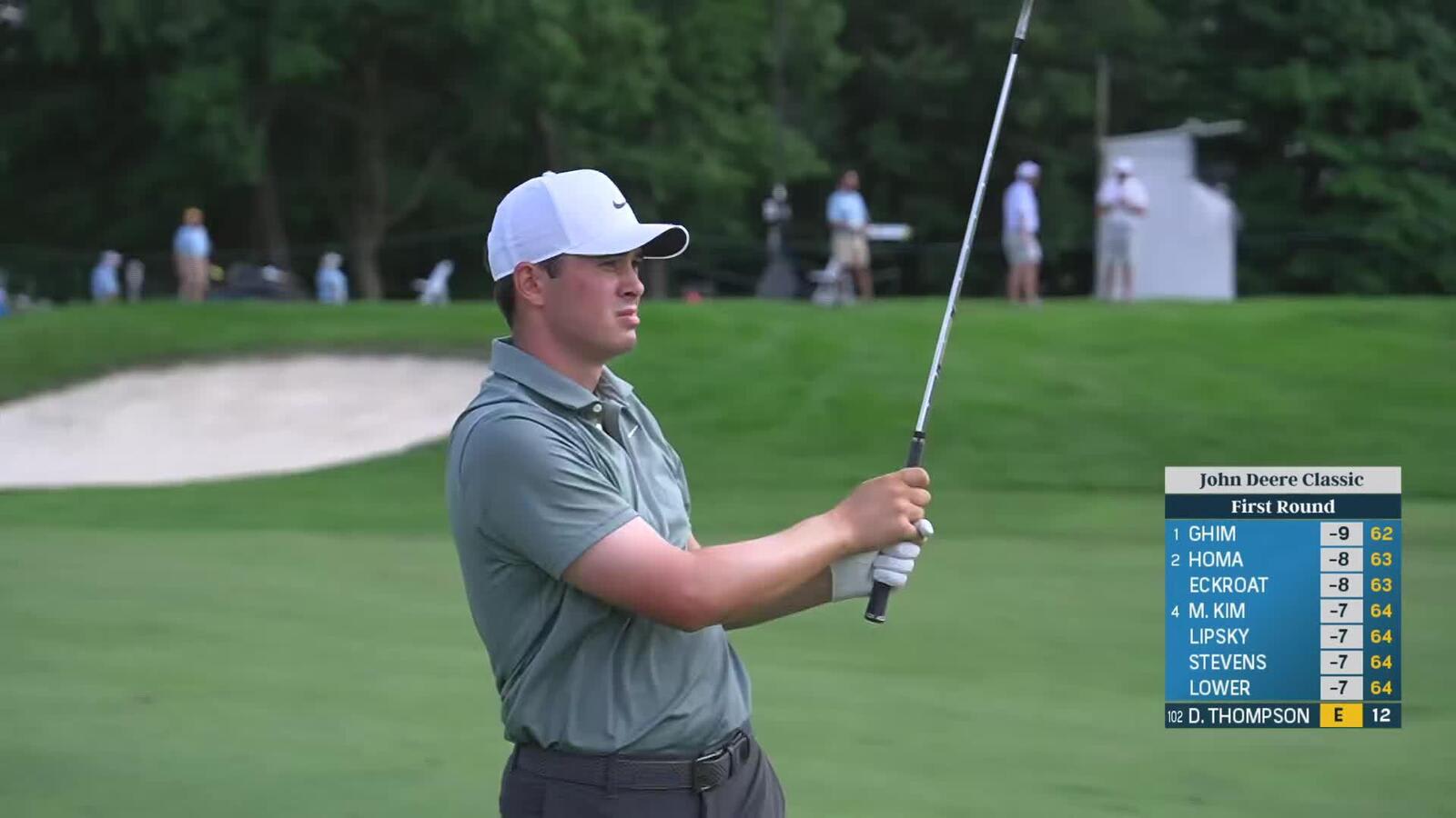 Davis Thompson converts for birdie at John Deere