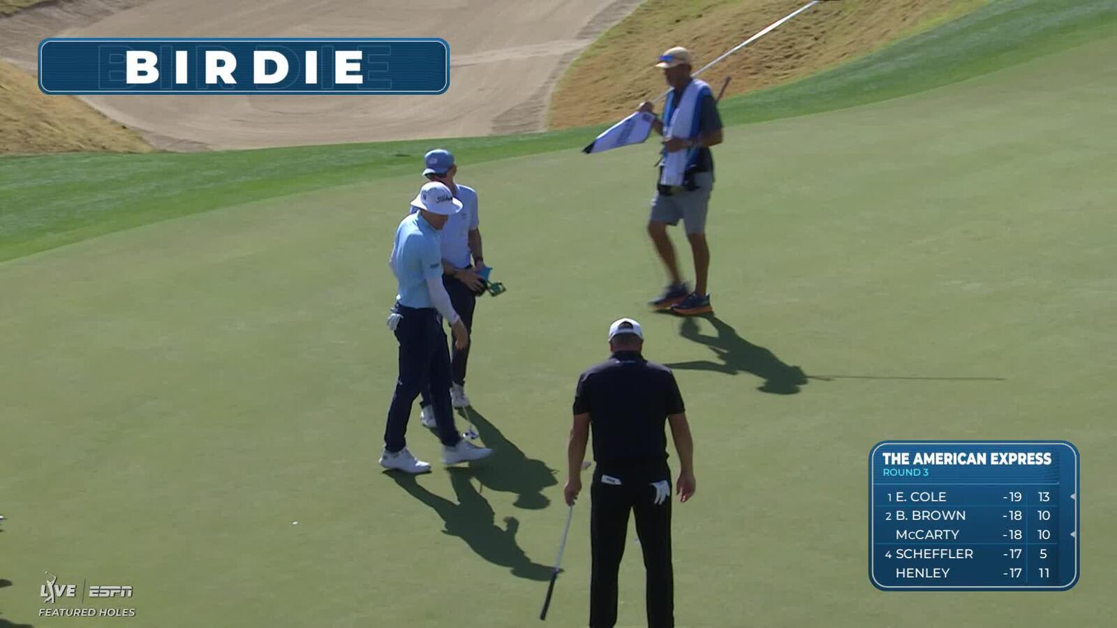 Peter Malnati holes out from 26 feet for birdie on No. 4 at The American Express