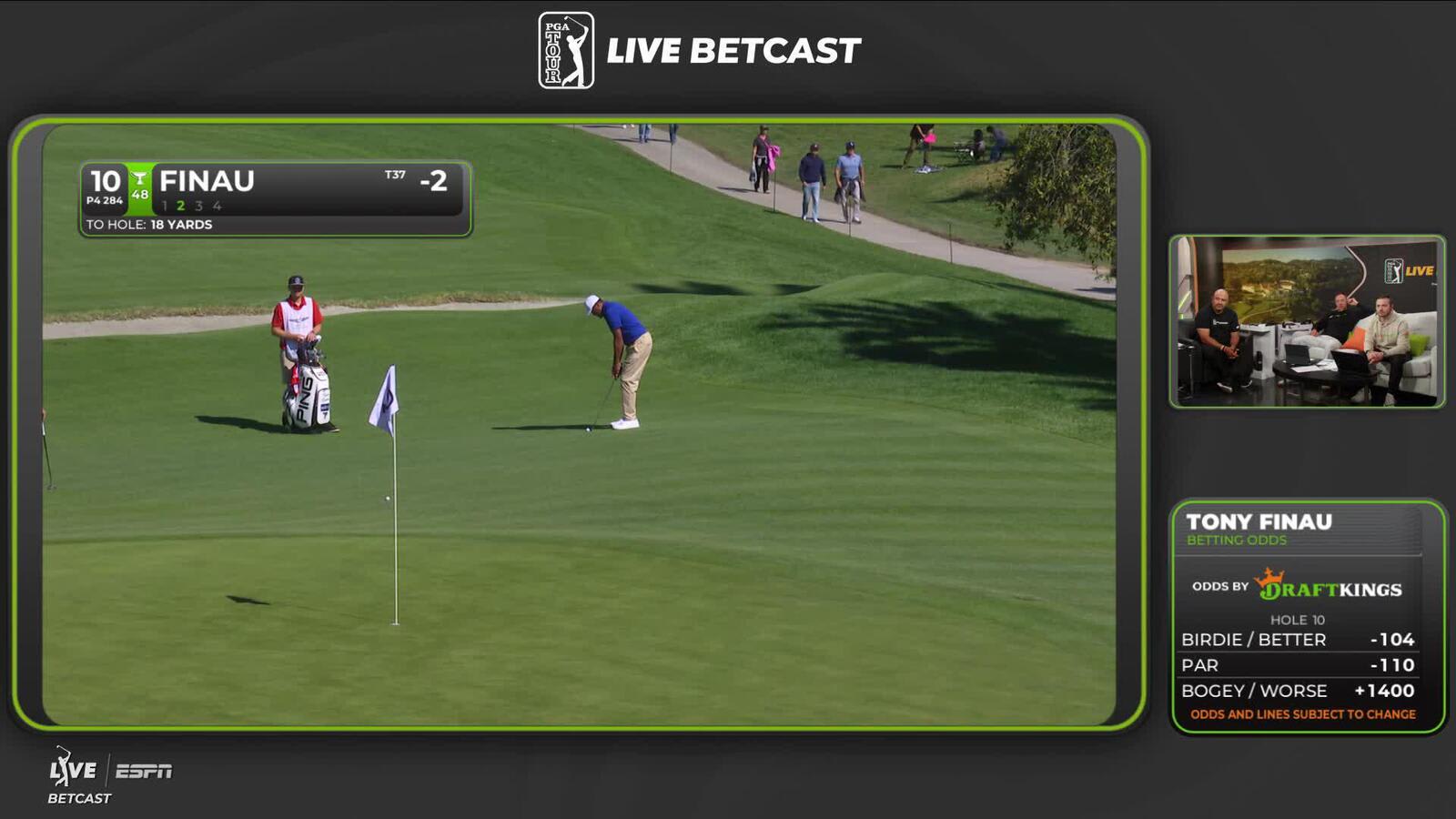 Tony Finau sinks 23-foot birdie putt on No. 10 at The Genesis