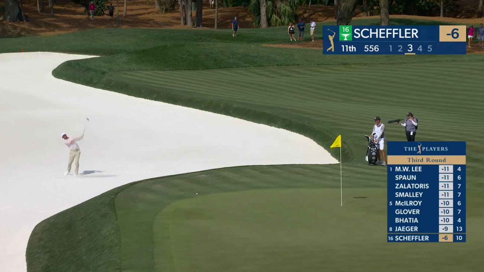 Scottie Scheffler gets up-and-down birdie from bunker at THE PLAYERS