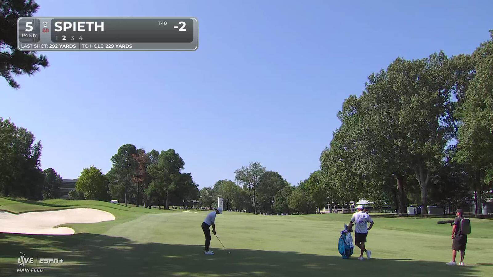 Jordan Spieth rolls in birdie on No. 5 at FedEx St. Jude