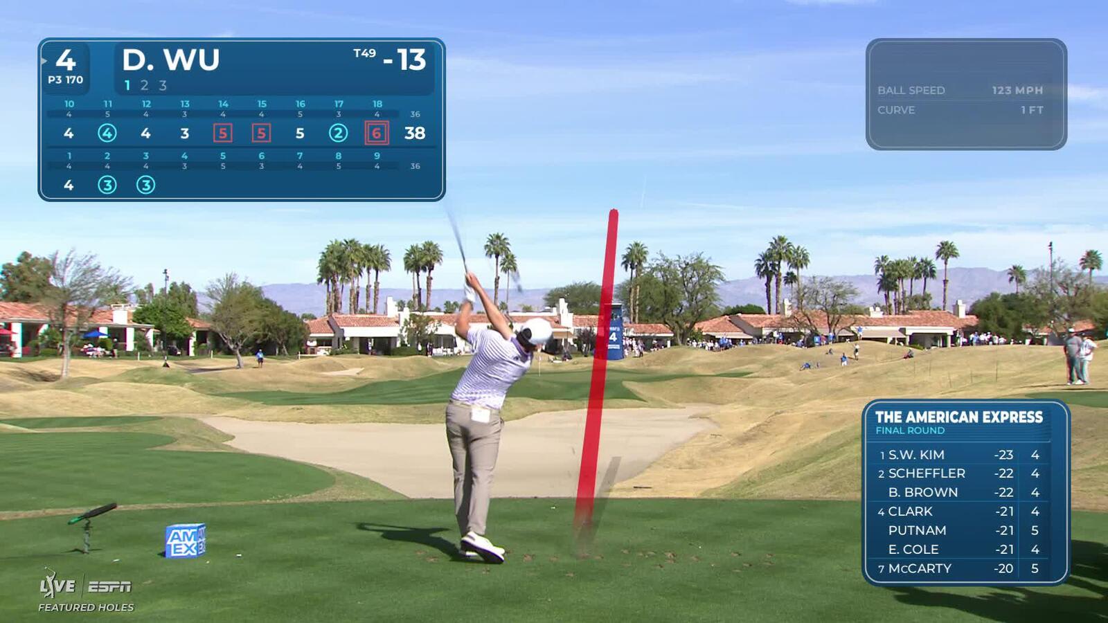 Dylan Wu sinks 18-foot birdie putt on No. 4 at The American Express