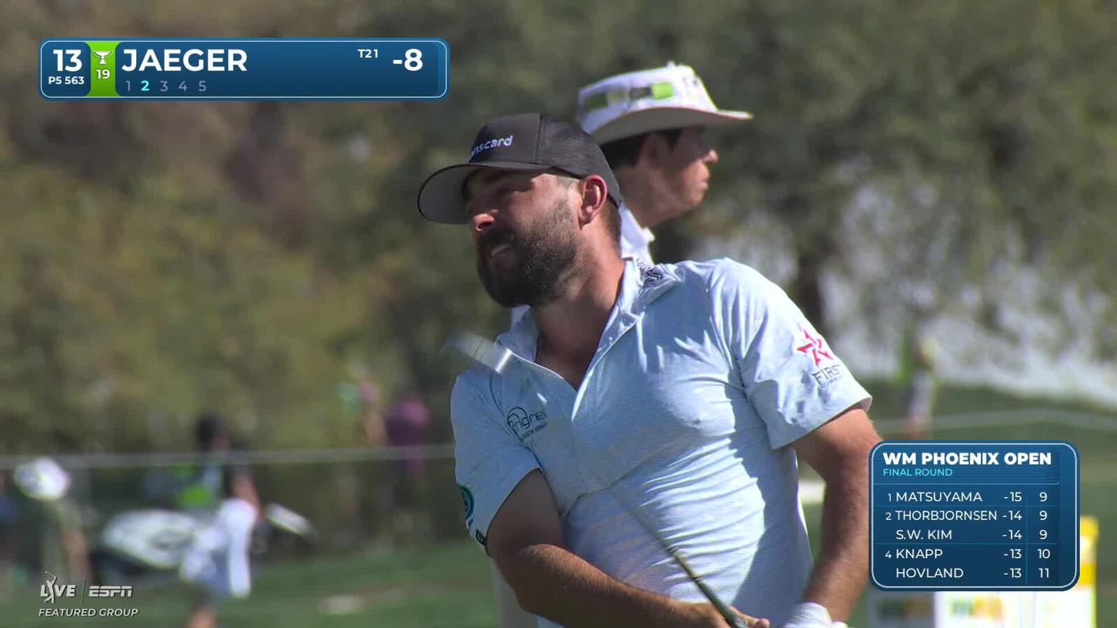 Stephan Jaeger sinks 9-foot birdie putt on No. 13 at WM Phoenix Open