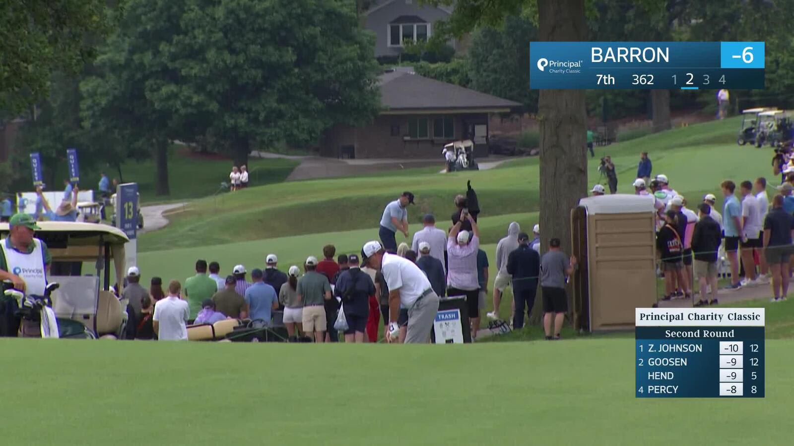 Doug Barron makes birdie on No. 7 at Principal Charity Classic