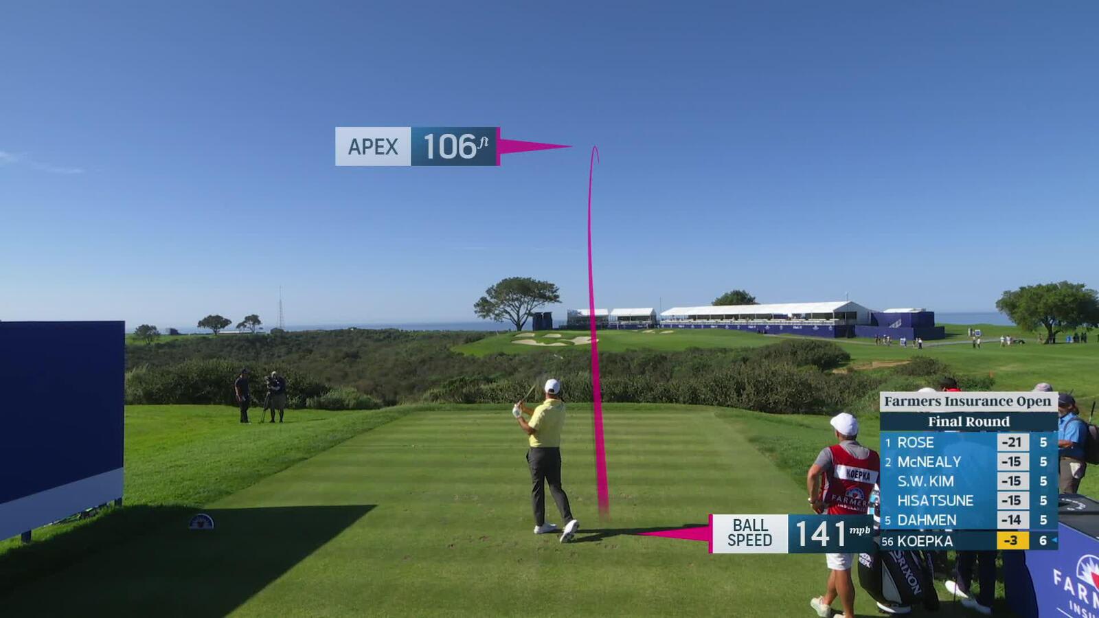 Brooks Koepka sends tee shot to 10 feet, sets up birdie on No. 16 at Farmers