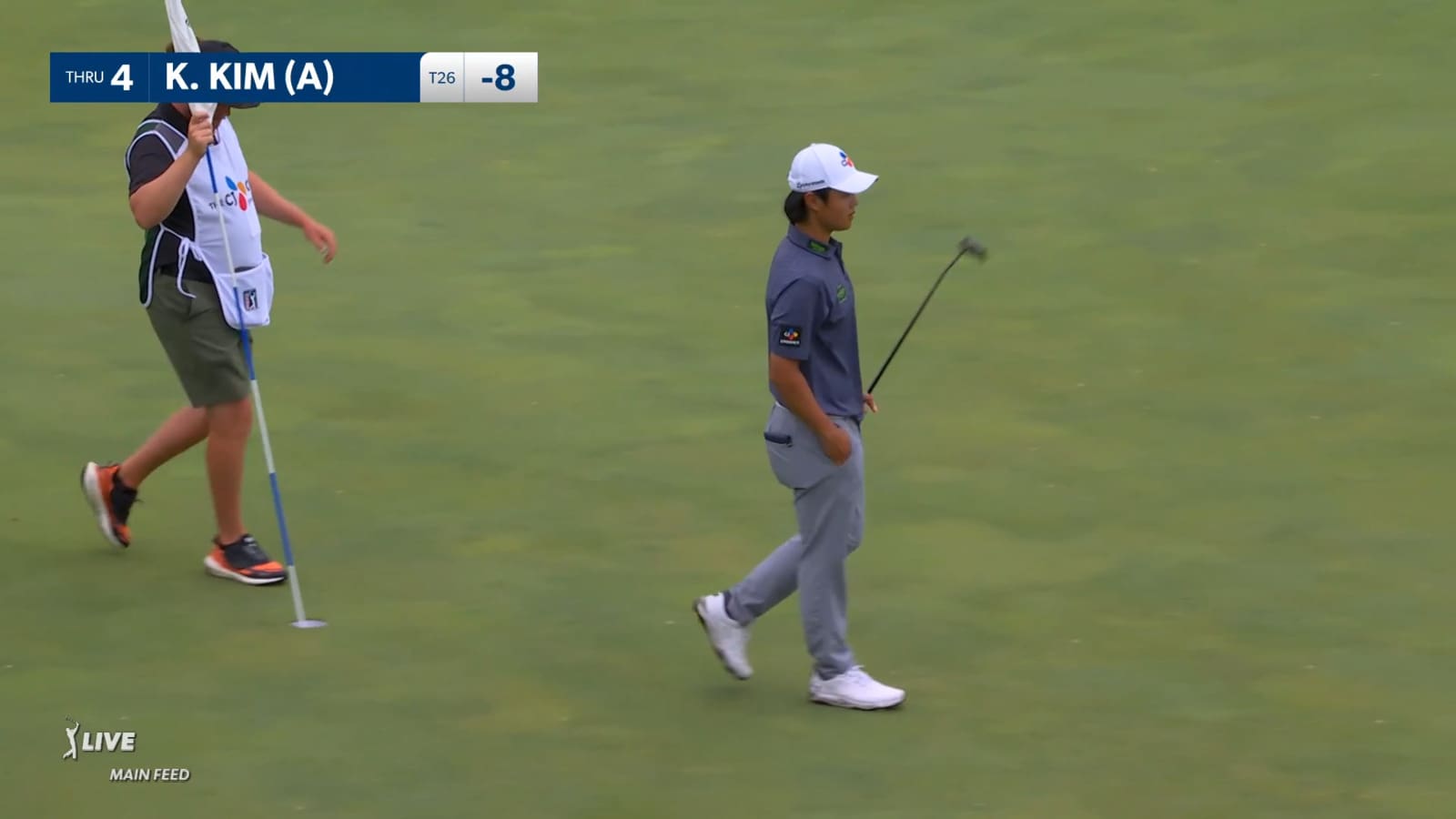 Kris Kim's 225-yard tee shot nearly goes in at THE CJ CUP