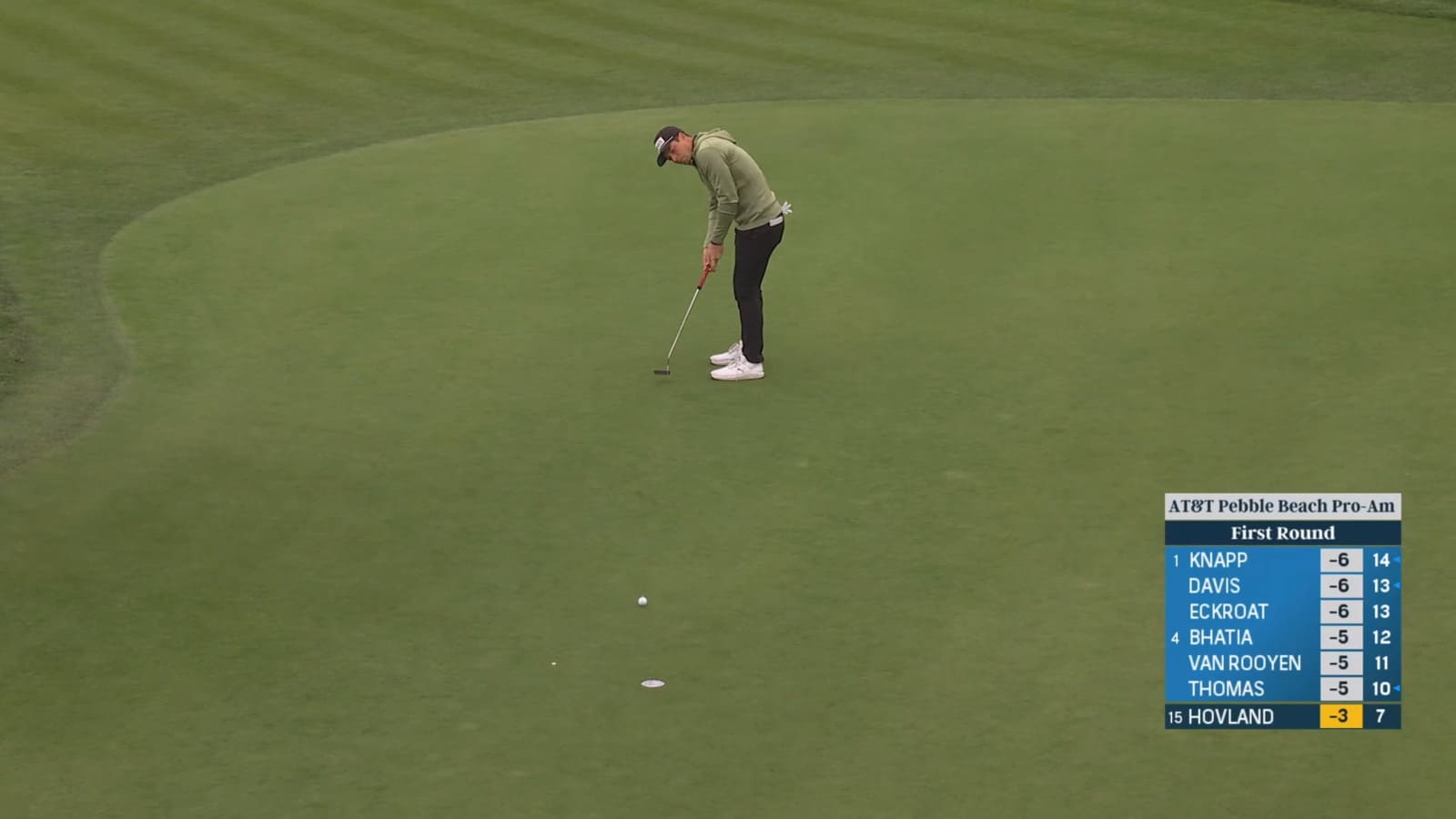 Viktor Hovland sends in 19-foot birdie at AT&T Pebble Beach