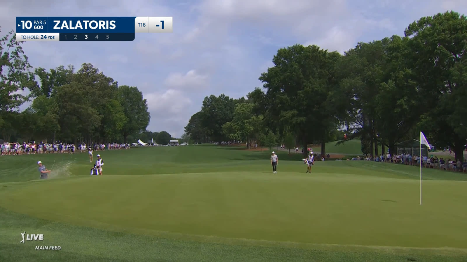 Will Zalatoris gets up-and-down from bunker for birdie at Wells Fargo